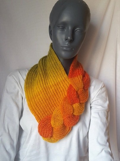 Strickanleitung Loop, Schalkragen, Kragenschal, Neckwarmer mit Zopf #275