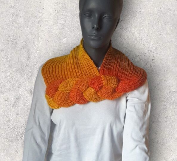 Strickanleitung Loop, Schalkragen, Kragenschal, Neckwarmer mit Zopf #275