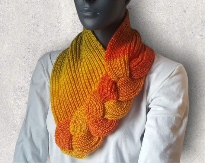 Strickanleitung Loop, Schalkragen, Kragenschal, Neckwarmer mit Zopf #275