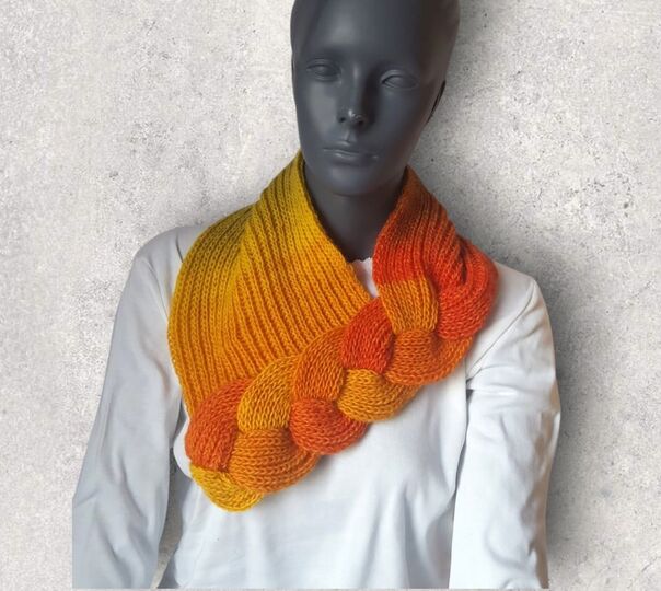 Strickanleitung Loop, Schalkragen, Kragenschal, Neckwarmer mit Zopf #275