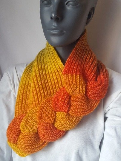 Strickanleitung Loop, Schalkragen, Kragenschal, Neckwarmer mit Zopf #275