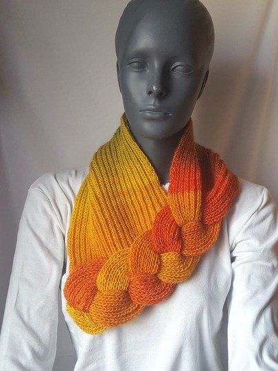 Strickanleitung Loop, Schalkragen, Kragenschal, Neckwarmer mit Zopf #275