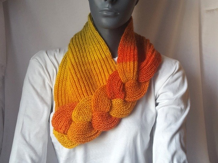 Strickanleitung Loop, Schalkragen, Kragenschal, Neckwarmer mit Zopf #275