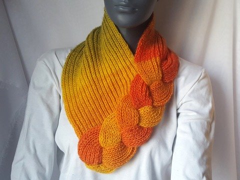 Strickanleitung Loop, Schalkragen, Kragenschal, Neckwarmer mit Zopf #275