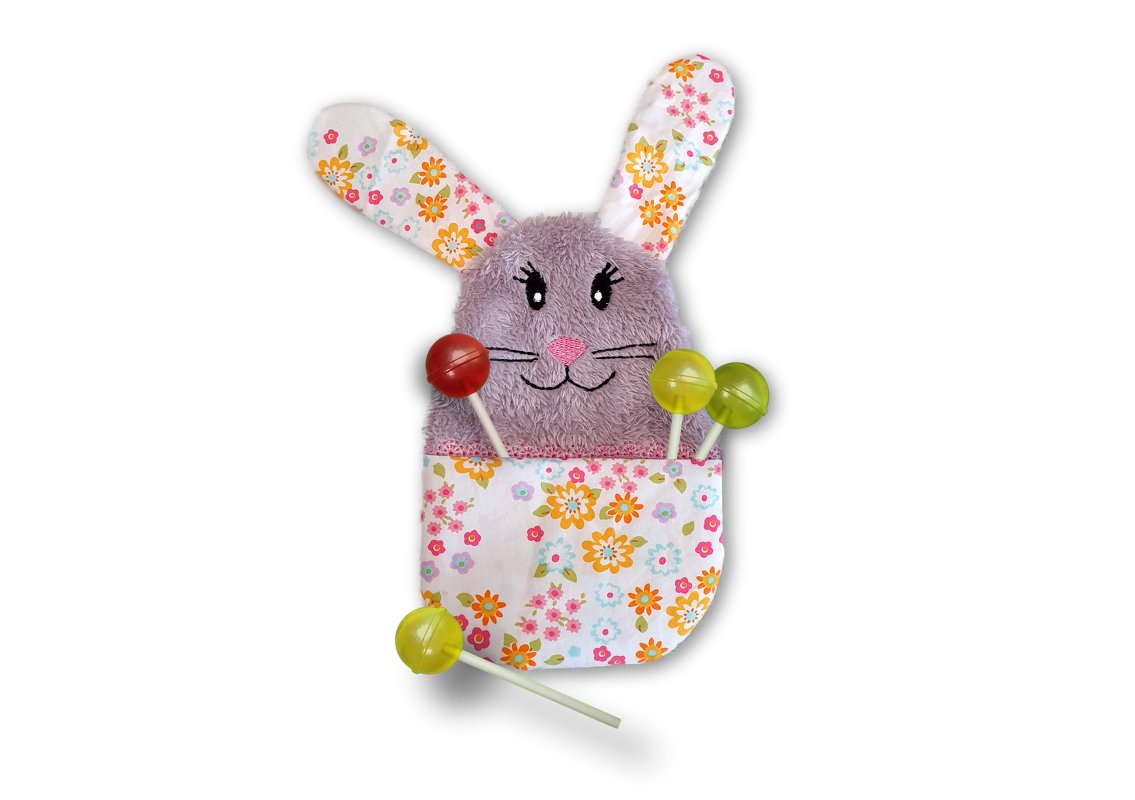 Stickdatei Hase Kuscheltuch mit Bauchtasche ITH in drei Größen - Bild 2