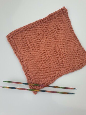 Knitting pattern square I love you