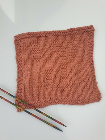 Knitting pattern square I love you