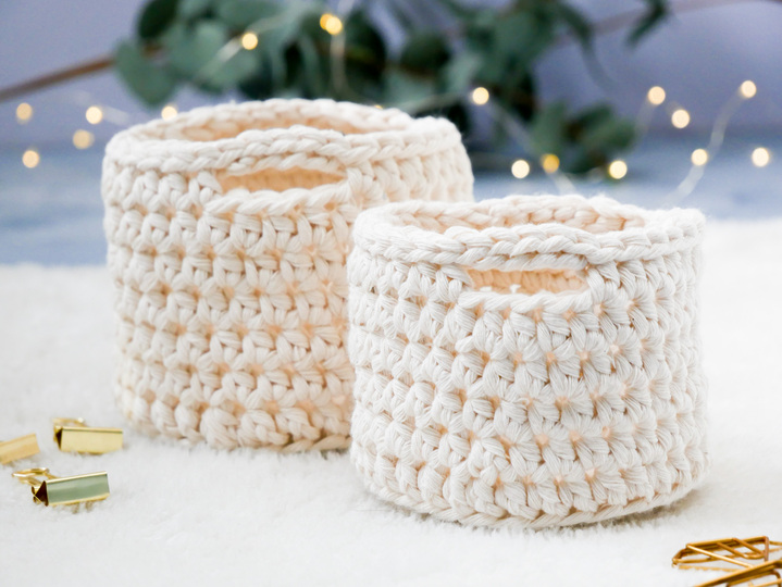 Kleine Häkelkörbchen