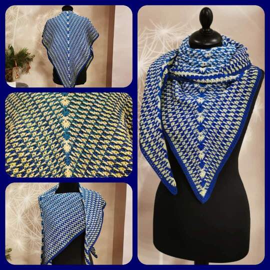 zweifarbiges Tuch Finja häkeln Häkeltuch Schultertuch Dreieckstuch