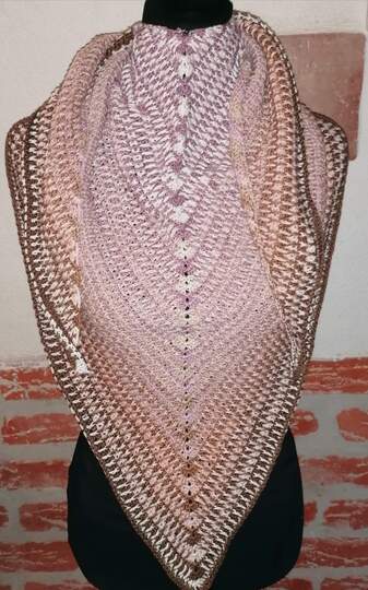 zweifarbiges Tuch Finja häkeln Häkeltuch Schultertuch Dreieckstuch