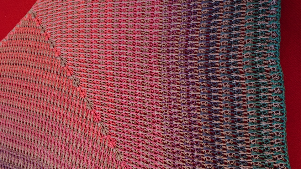 zweifarbiges Tuch Finja häkeln Häkeltuch Schultertuch Dreieckstuch