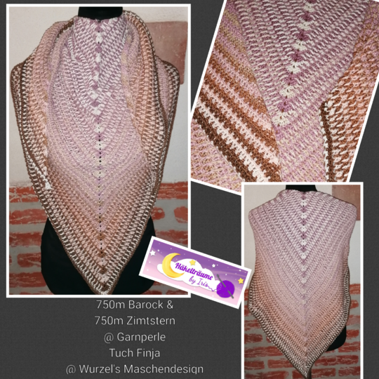 zweifarbiges Tuch Finja häkeln Häkeltuch Schultertuch Dreieckstuch