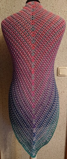 zweifarbiges Tuch Finja häkeln Häkeltuch Schultertuch Dreieckstuch