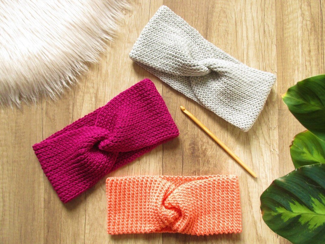 Stirnband OLIVIA - 2 Varianten - mit Twist - Häkelanleitung