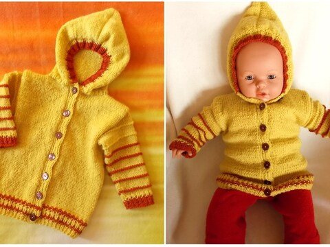 Babyjacke mit Kapuze - 4-12 Monate