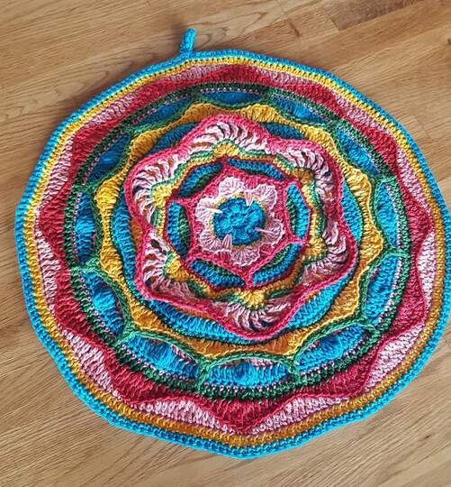 Häkelanleitung Topflappen Mandala "Summer Rose"