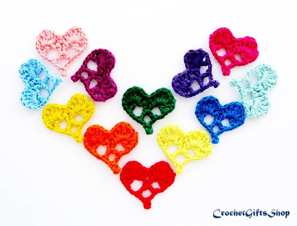 Heart Motif 9 and 10 set crochet pattern