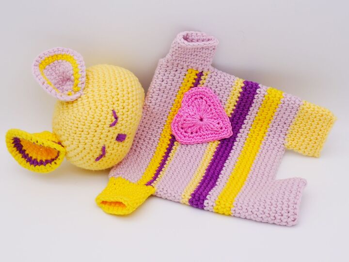 Anleitung für ein niedliches Schmusetuch mit Mausbär-Motiv