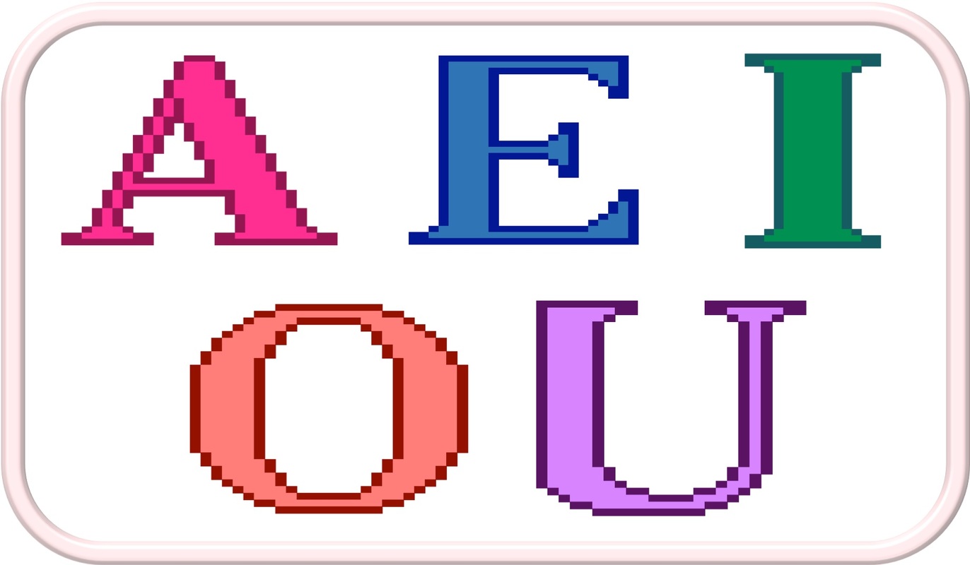 Vowels letters Cross Stitch PDF Pattern