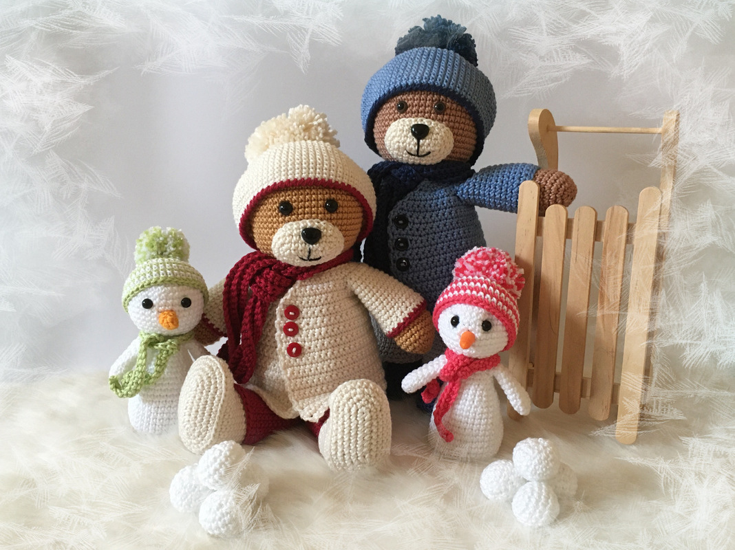 Häkelanleitung Winterbären Theo und Thea