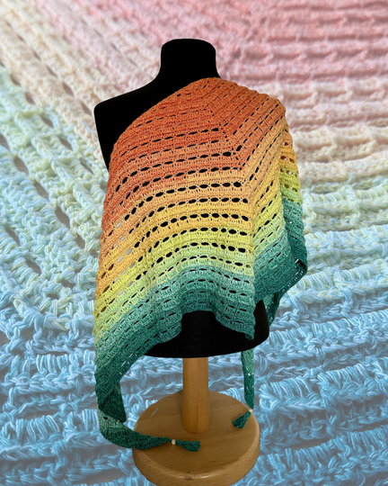 Häkelanleitung flaches Dreieckstuch "Wolkengruß"