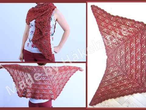 besonderes Schultertuch / Hüfttuch Tracy, einfaches Stäbchen-Fächermuster