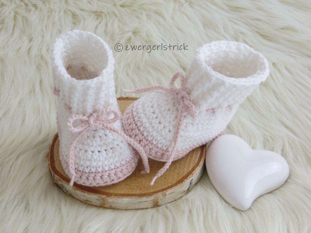 Häkelanleitung - Booties mit Rippbündchen - für Babys in 3 Größen - Bild 8