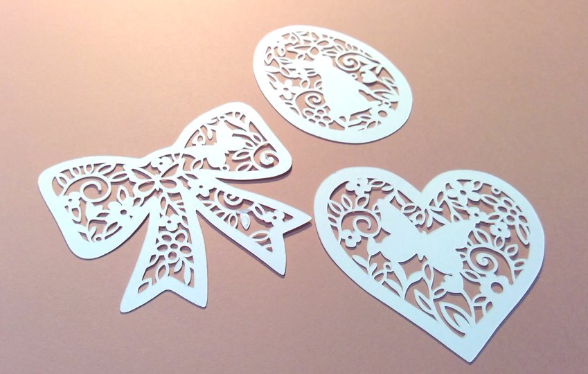 Deko Herz Schleife Ei Plotterdatei SVG DXF