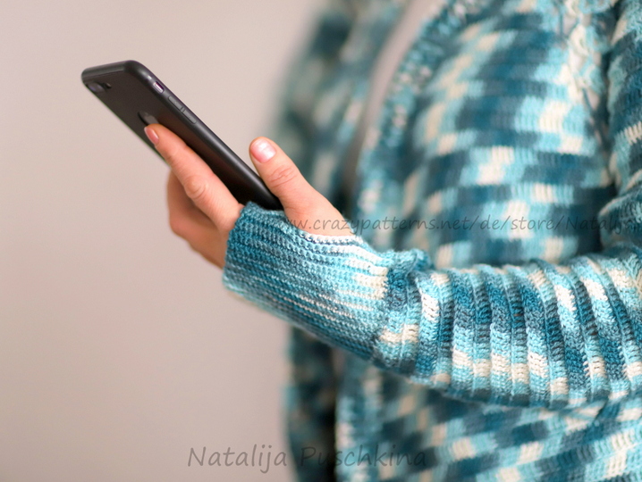 Bequeme Häkeljacke für jeden Tag, Größe 32-50