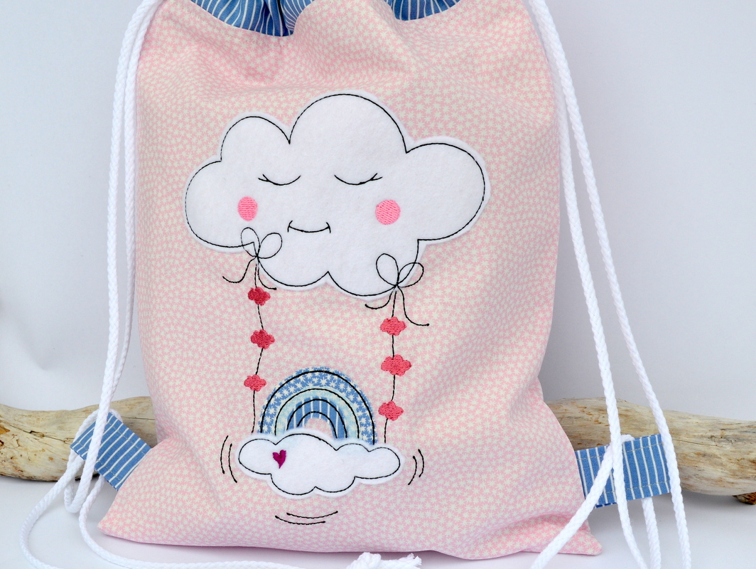 Stickdatei Wolkenschaukel doodle 13x18cm