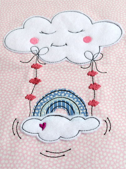 Stickdatei Wolkenschaukel doodle 13x18cm