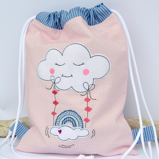 Stickdatei Wolkenschaukel doodle 13x18cm