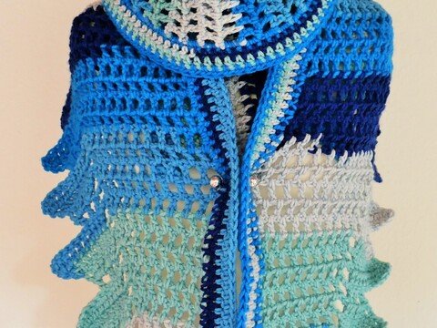 Häkelanleitung Zackenschal „Maria“ – Drachenschal / Drachenschwanz