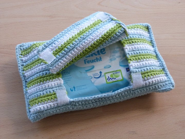 Häkelanleitung für eine Feuchttücher-Tasche