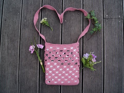 Herzchen-Tasche BIN BEI DIR (an alle Größen anzupassen)