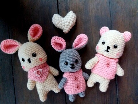 Häkelanleitung: Hase und Bär