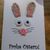 Karte "Fröhlicher Osterhase" mit Häkelteilen - Frohe Ostern!