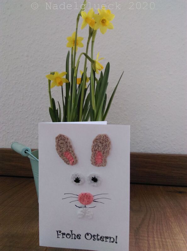 Karte "Fröhlicher Osterhase" mit Häkelteilen - Frohe Ostern! - Bild 2