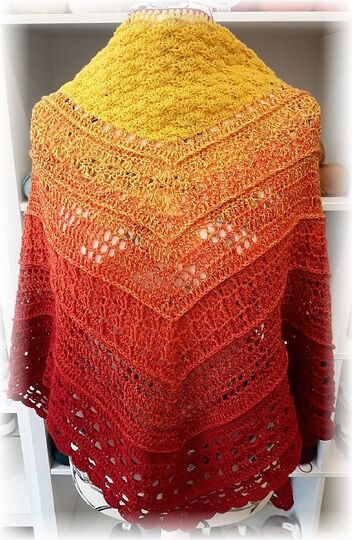 Häkelanleitung Dreieckstuch Feuertanz