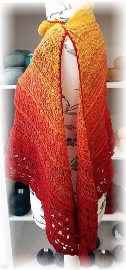 Häkelanleitung Dreieckstuch Feuertanz