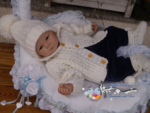 Strickanleitung für Baby's u. Reborns 3-teilig Modell Sandro Gr. 56 - 62