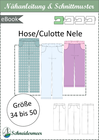 Nele - Hose/Culotte mit Taschen - Gr. 34 bis 50 - A4 und A0