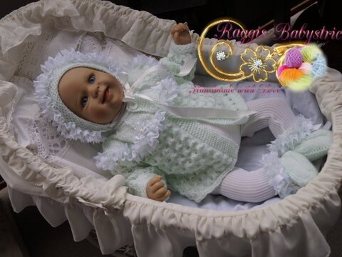 Strickanleitung für Baby's u. Reborns 3-teilig Modell Heide Gr. 50