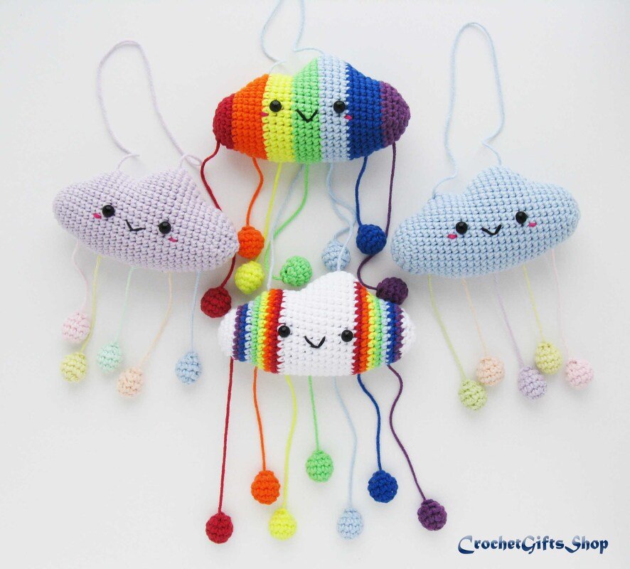 Cute Cloud and Raindrops Mobile