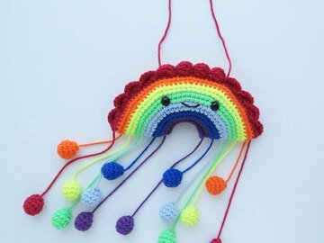 Pattern Rainbow and Raindrops Mobile