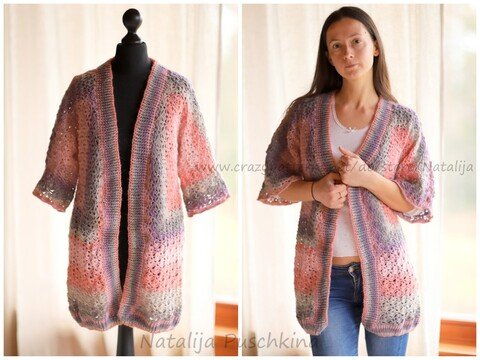 Häkelanleitung für Frühlingsmantel in Größen 32-50