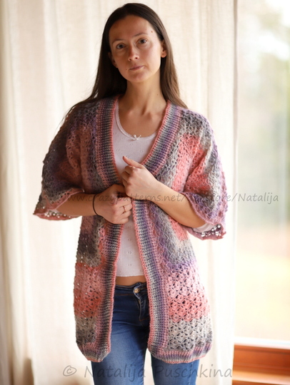 Häkelanleitung für Frühlingsmantel in Größen 32-50