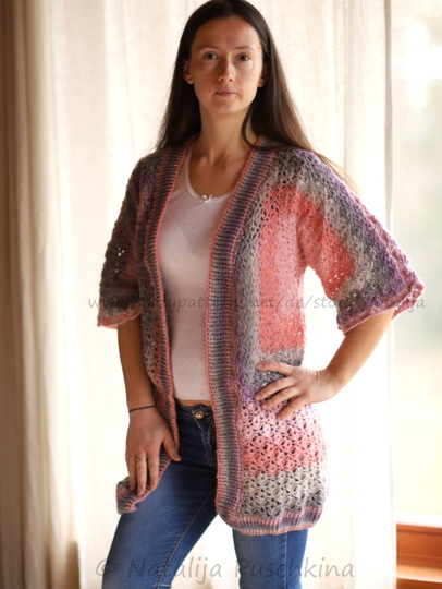 Häkelanleitung für Frühlingsmantel in Größen 32-50