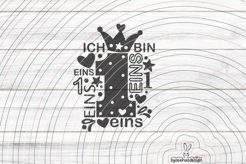 Zahl 1 Plotterdatei SVG DXF