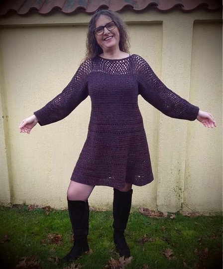 Häkelanleitung Kleid Vernetzte Liebe ( Ohne Maschenprobe / Für jede Größe )